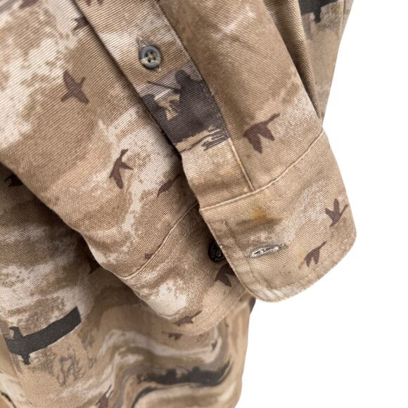 Columbia River Lodge Men L Goose Hunter Camo Denim Long Sleeve Button-Down Shirt - Picture 6 of 8